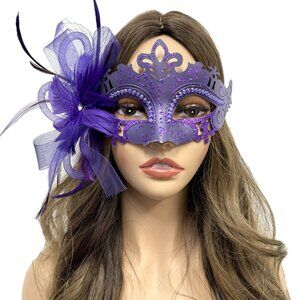 Women Costume Venetian mask Feather Masquerade Party Masks